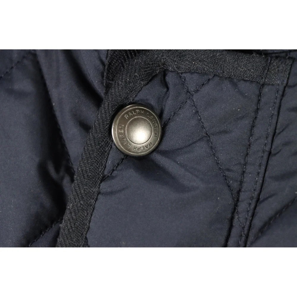 Polo Ralph Lauren Men's Iconic Quilted Vest Navy Blue Leather Trim XXL